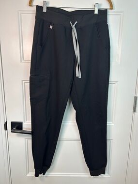 Figs Men's Black Jogger Pants with Gray Drawstring